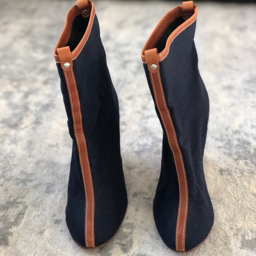 Christian Louboutin Dark Brown Flannel Jessy Booty